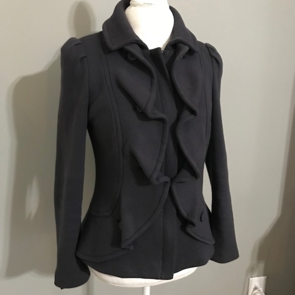 INC International Concepts Jackets & Blazers - 🎉 HOST PIC 🎉 INC Navy Jacket W/ Ruffle Front